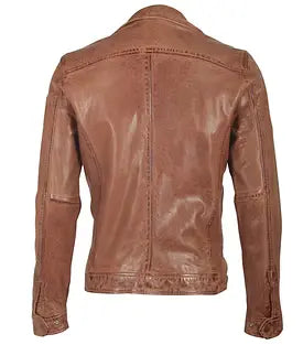 Biker jacket with folding collar