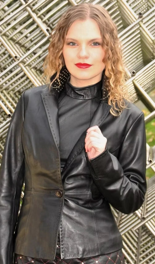 Nickle Rivets Decorated Business Blazer.