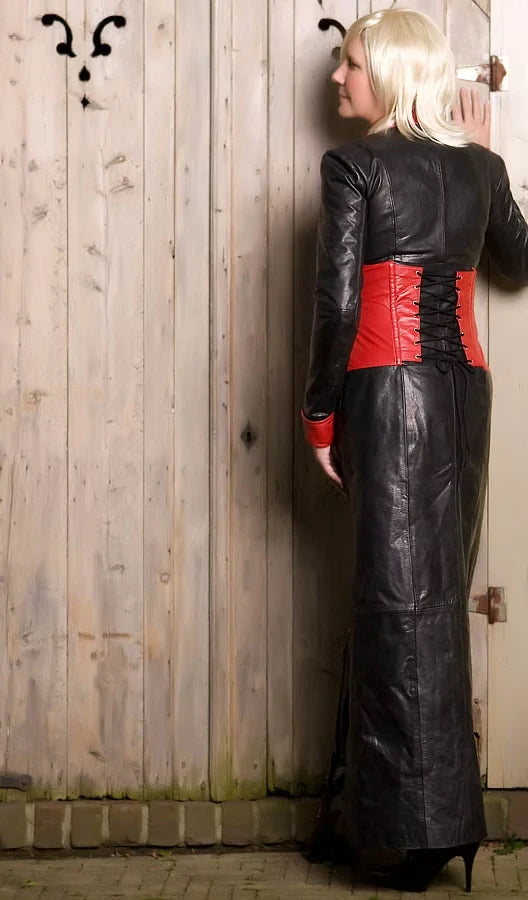 Corseted Waist Long Coat Dress