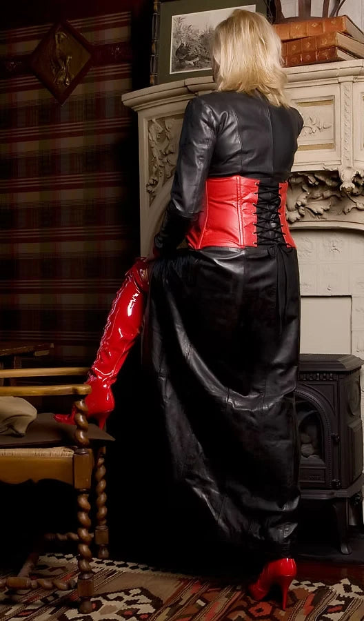 Corseted Waist Long Coat Dress