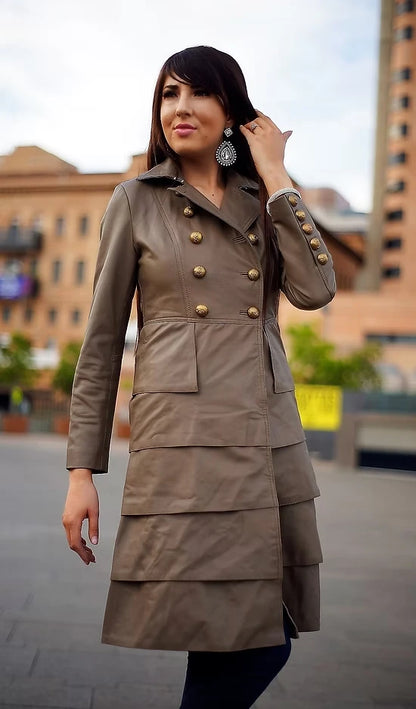 Fit and Ruffle Leather Dress