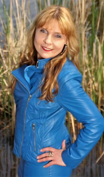 Embroidery Biker Leather Jackets.