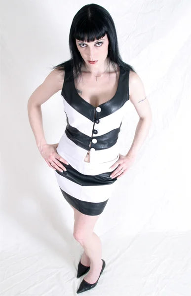 Stripes with an Edge: The Black & White Leather Set